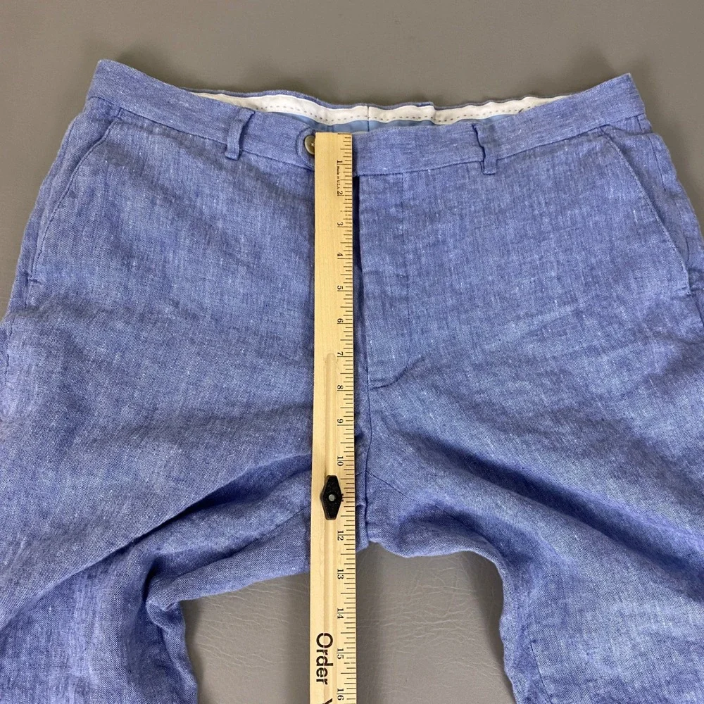 Joseph Abboud 100% Linen Pants Men's Size 38x26 Light Blue Tapered EUC